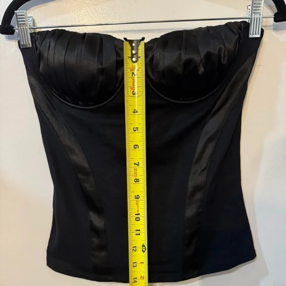 Arden B Black Satin Corset Tube Top – Size 2 - Picture 7 of 8